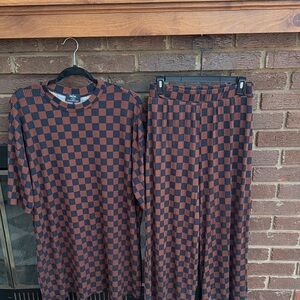 Dressed in Lala Mocha Checker Playsuit NWOT